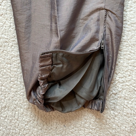 Vintage 90s New York Classics Iridescent Beige Zip Cuff Parachute Pants - Picture 2 of 5